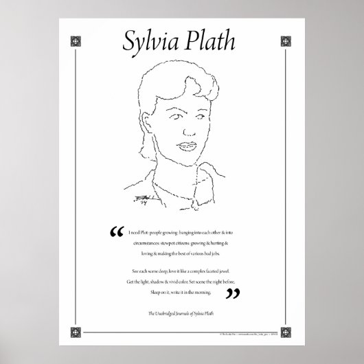 Poster de citation de Sylvia Plath Writing (Devant)