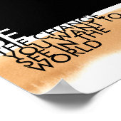 Poster de citation Gandhi être le changement aquar (Coin)