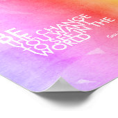 Poster de citation Gandhi être le changement aquar (Coin)