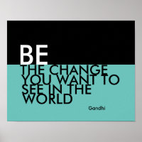 Poster de citation Gandhi être le changement audac