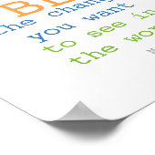 Poster de citation Gandhi être le changement de de (Coin)