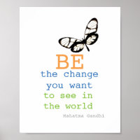 Poster de citation Gandhi être le changement de de