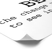 Poster de citation Gandhi être le changement noir (Coin)