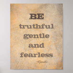 Poster de citation Gandhi turquoise sépia peint pe