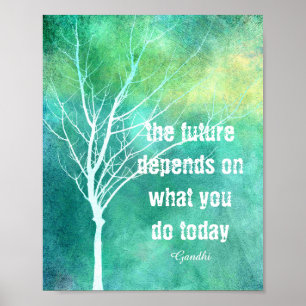 Poster de citation motivante Gandhi avec art origi