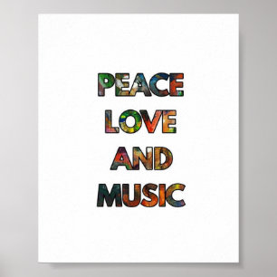 Poster de citation Peace Love And Music
