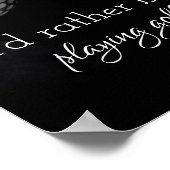 poster de citation pour golfeurs noir et blanc (Coin)