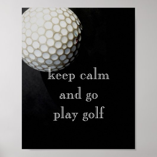 poster de citation pour golfeurs noir et blanc (Devant)