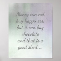 poster de citation sur le chocolat et le bonheur