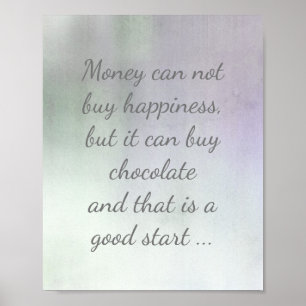poster de citation sur le chocolat et le bonheur