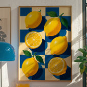 Poster de citron, Vibrant Retro Cuisine Décor Mur
