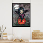 Poster de citrouille Pixie Halloween Cute Vampire (Cuisine)