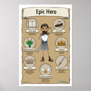 Poster de classe Epic Hero - arrière - plan blanc