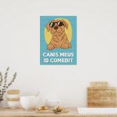 Poster de classe latine amusant - Canis Meus (Cuisine)