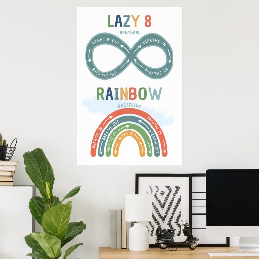 Poster de classe Lazy 8 et Rainbow Brething (Bureau à domicile)