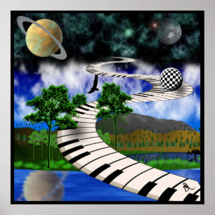 Poster de clavier surréaliste