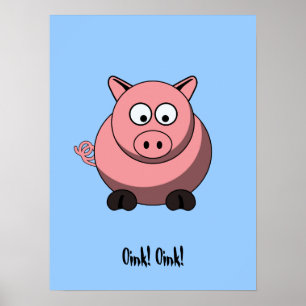 Poster de cochon de dessin