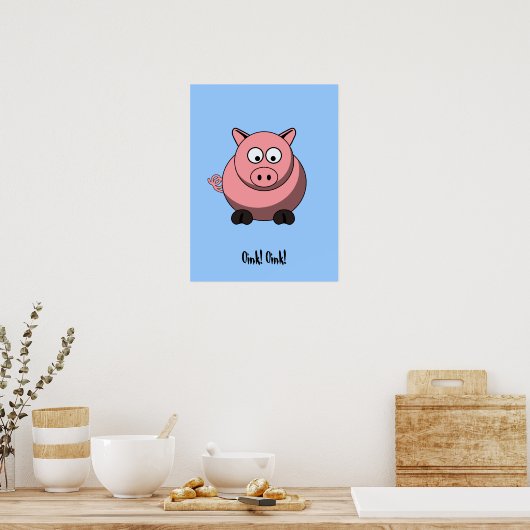 Poster de cochon de dessin (Cuisine)