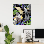 Poster de Cockatiels colorés (Bureau à domicile)