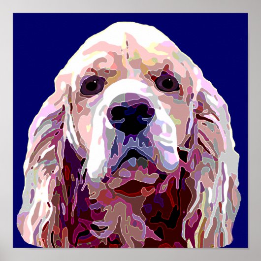Poster de Cocker Spaniel aux couleurs vives (Devant)