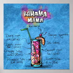 Poster de cocktail Bahama Mama