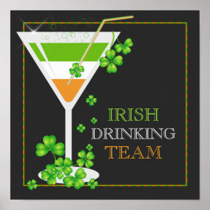 Poster de cocktail Shamrock de la St.Patricks Day