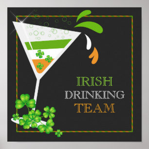 Poster de cocktail Shamrock de la St.Patricks Day