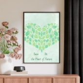 Poster de coeur de verdure Botanique Feuille Aquar