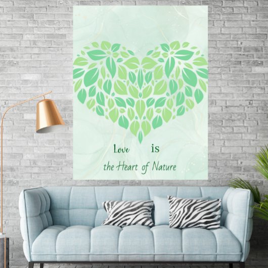 Poster de coeur de verdure Botanique Feuille Aquar