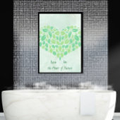 Poster de coeur de verdure Botanique Feuille Aquar