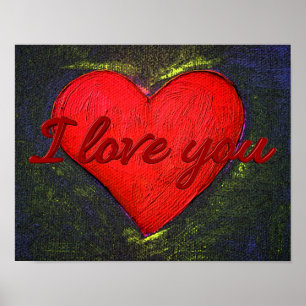 Poster de coeur peint