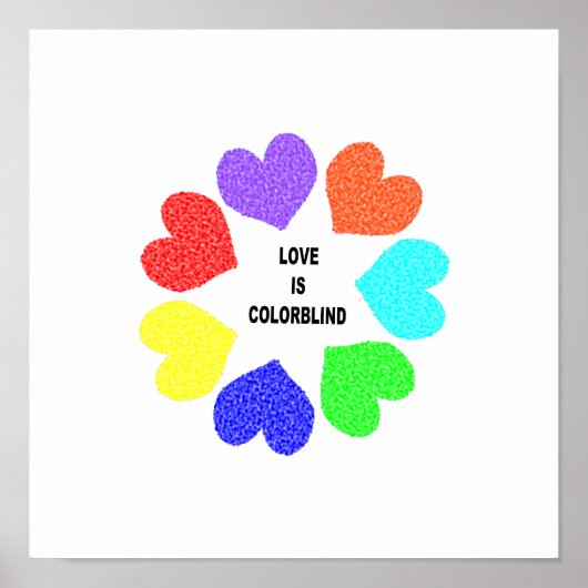 Poster de Coeurs Arc-en-ciel d'amour interracial (Devant)
