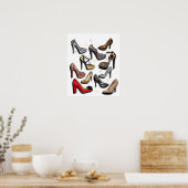 Poster de collage de chaussures haute talon (Cuisine)