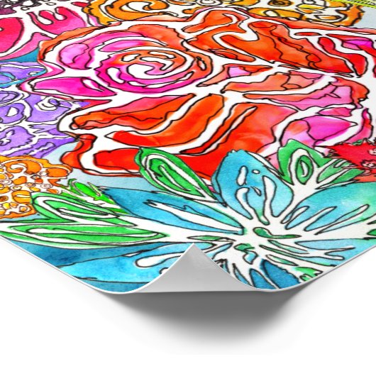 Poster de collage de l'aquarelle (Coin)