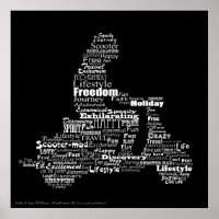 Poster de collage de mot de scooter