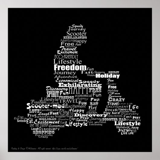 Poster de collage de mot de scooter (Devant)