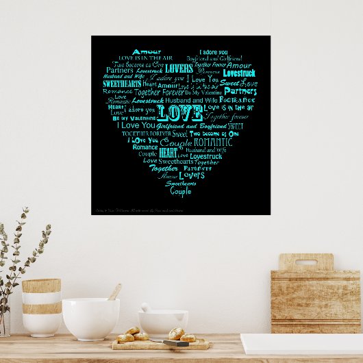 Poster de collage de mots d'amour (Cuisine)