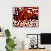 Poster de collage de quatre chevaux (Bureau à domicile)