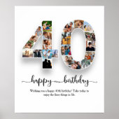 Poster de collage photo personnalisé 40e anniversa (Devant)