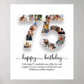 Poster de collage photo personnalisé 75e anniversa (Devant)