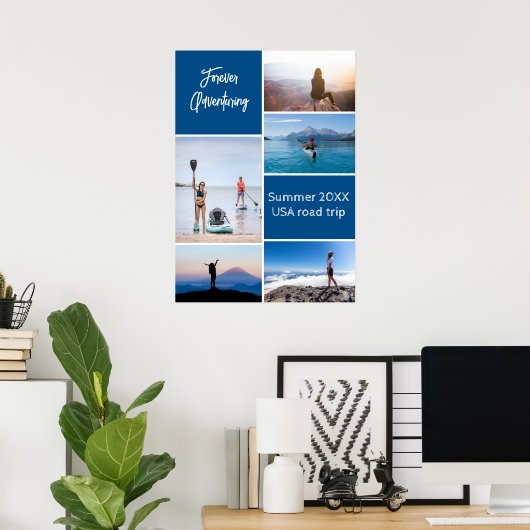 Poster de collage photo personnalisé pour l'aventu (Bureau à domicile)