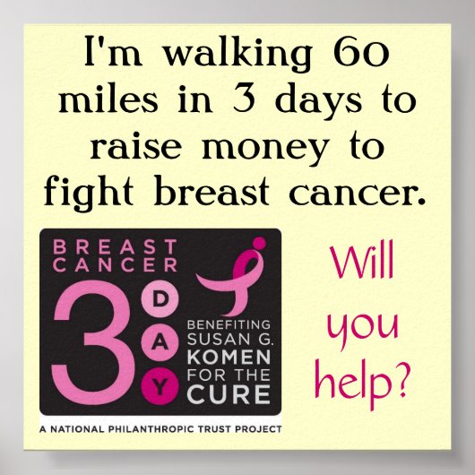 Poster de collecte de fonds de 3 jours (Devant)