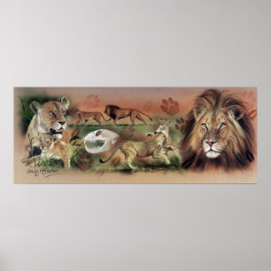 Poster de collection de lions