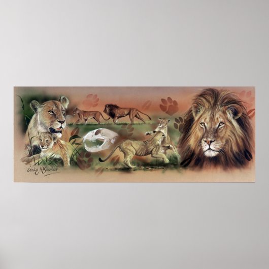 Poster de collection de lions (Devant)