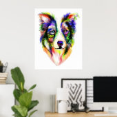 Poster de Collie à la frontière brillante (Bureau à domicile)