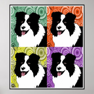Poster de Collie Frontière Art original par Lorri