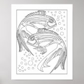 Poster de coloration de poisson (Devant)