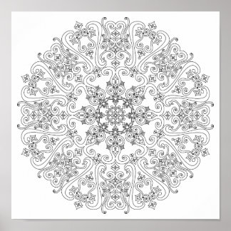 Poster de coloration - Drôle manuscrits Mandala