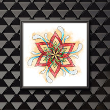 Poster de coloration pour adultes Mandala Overlapp