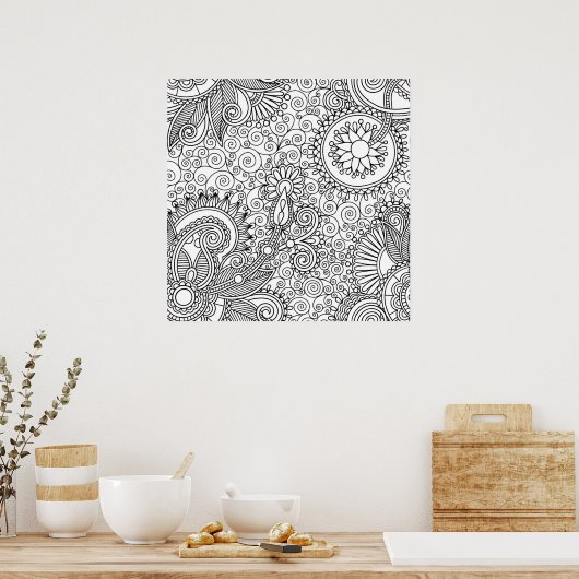 Poster de coloriage Abstrait (Cuisine)